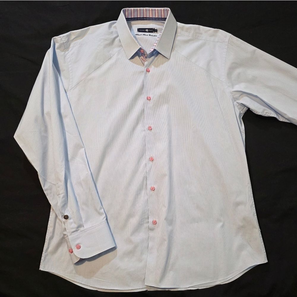 Stone Rose Striped Shirt with Pink and Blue Accents